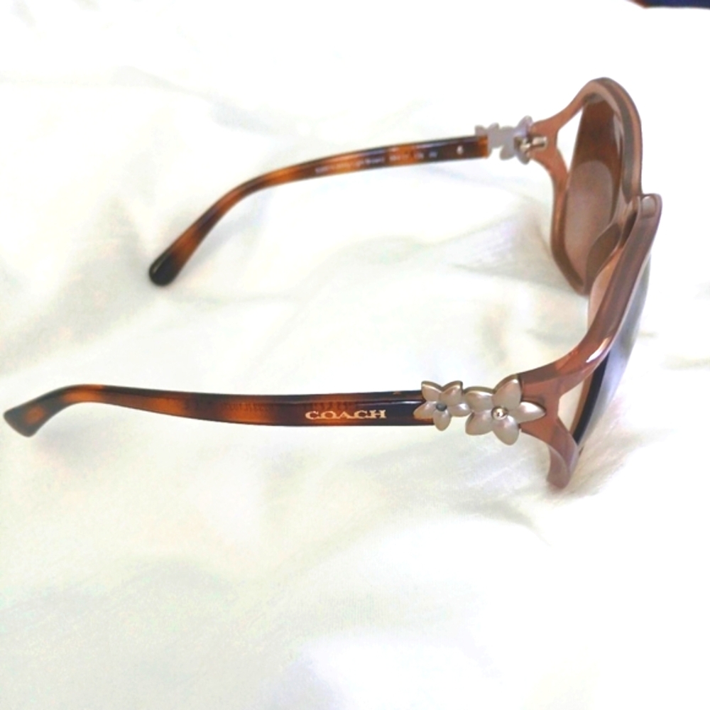 Coach Brown Sunglasses with Floral Detail